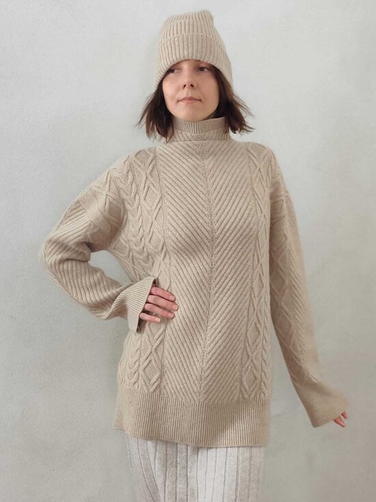 KAŠMIRA DŽEMPERIS EVAMOODE BELISIMA GAIŠI  BRŪNS